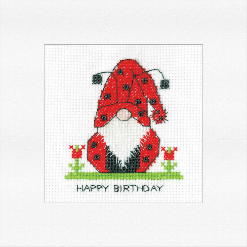 Birthday Ladybird Gonk Cross Stitch Card Kit by Kirsten Roche