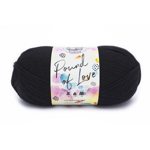 1 x 454g Lion Brand Yarn Pound of Love - Black Yarn