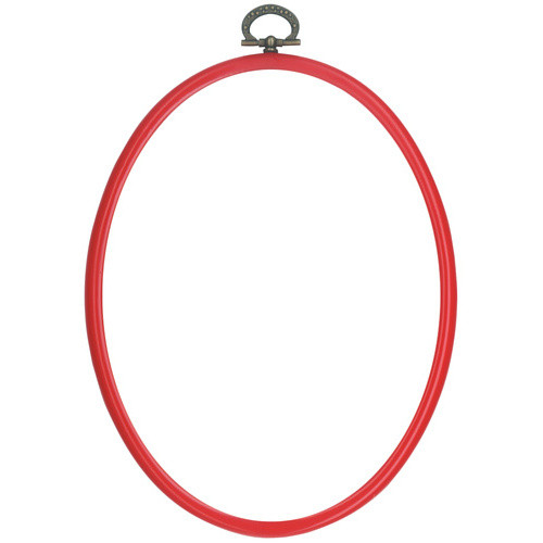 Red Flexi Hoop Oval 13cm x 18cm Sewing Accessories Kit by Permin