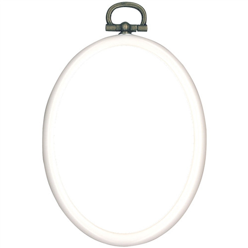 White Mini Flexi Hoop Oval 7cm x 9cm Sewing Accessories Kit by Permin