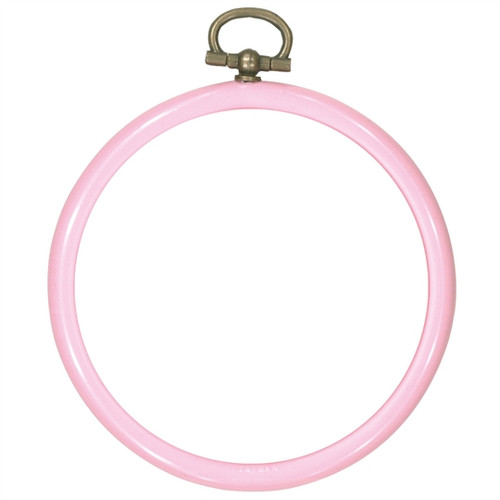 Pink Round Flexi Hoop 8cm Sewing Accessories Kit by Permin