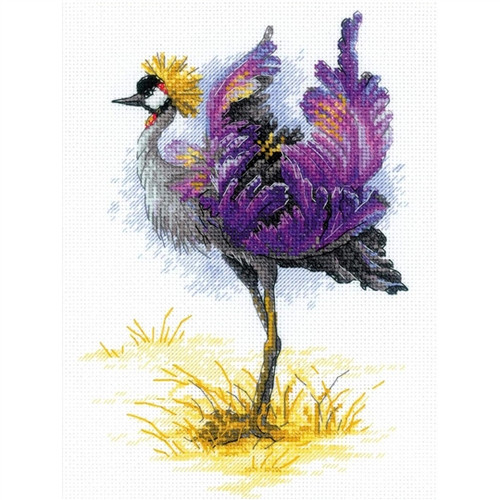 Crowned Crane Counted Cross Stitch Kit by Riolis