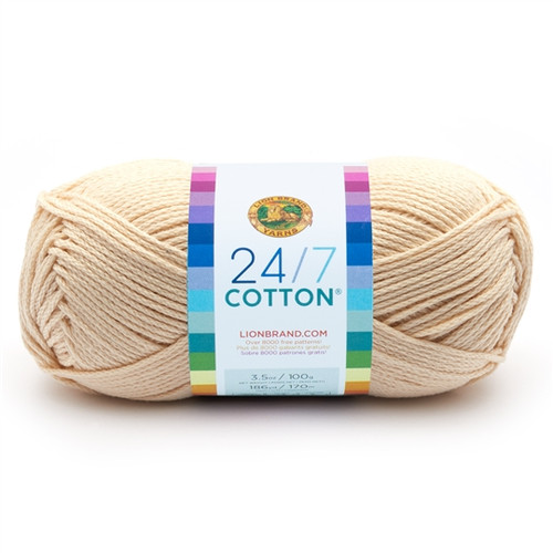 3 x 100g 24/7 Cotton - Ecru Yarn By Lion