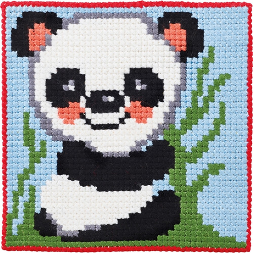 Panda Cub Printed Cross Stitch Kit By Permin