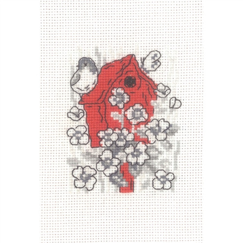 Red Birdhouse Counted Cross Stitch Kit By Permin 