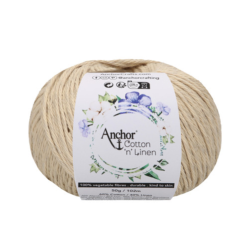 Crochet Yarn: Cotton 'n' Linen: 4 Ply 50g Ball: Bone