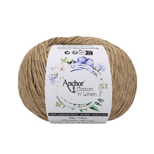 Crochet Yarn: Cotton 'n' Linen: 4 Ply 50g Ball: Latte