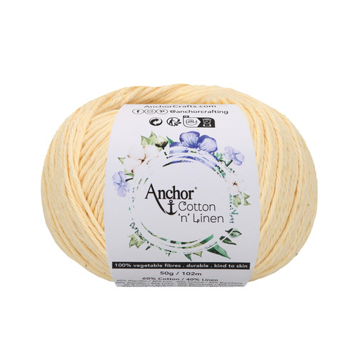 Crochet Yarn: Cotton 'n' Linen: 4 Ply 50g Ball: Buttermilk