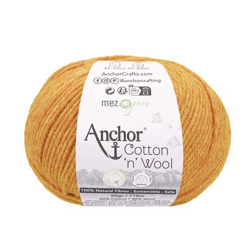 Crochet/Knitting Yarn: Cotton 'n' Wool: 4 Ply 50g Ball: Amber