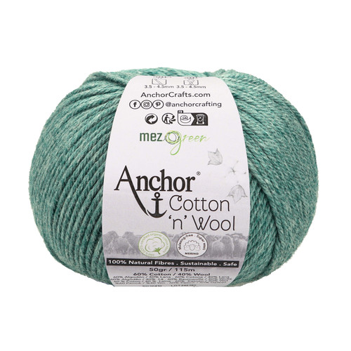 Crochet/Knitting Yarn: Cotton 'n' Wool: 4 Ply: 10 x 50g Ball: Emerald