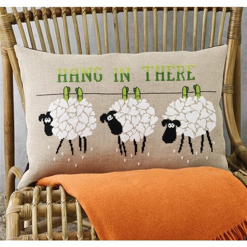 Hang in There Cushion Counted Cross Stitch Kit by Permin