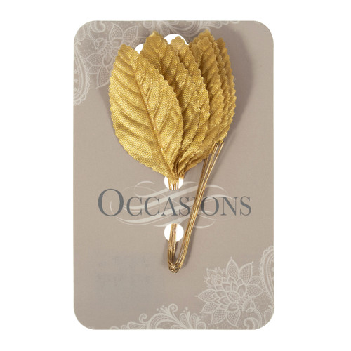Leaves: Rose: 34mm: Metallic: Pack of 8: Gold
