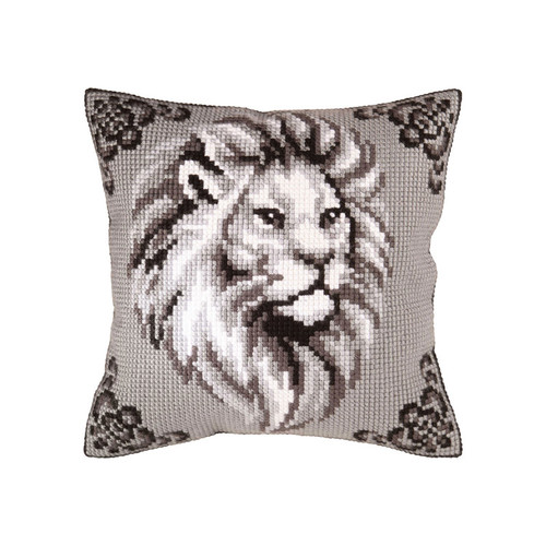 Lion Ornament Chunky Cross Stitch Cushion Kit by Collection D'Art