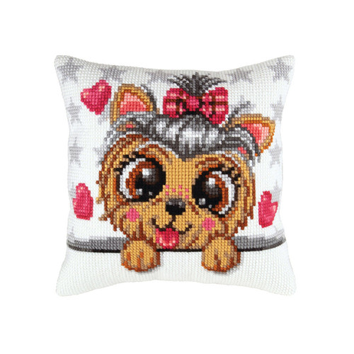 Yorkshire Terrier Chunky Cross Stitch Cushion Kit by Collection D'Art