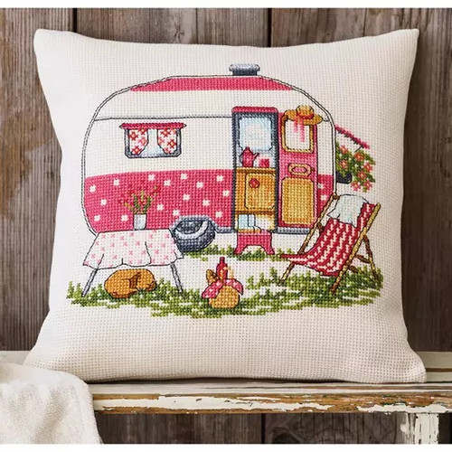 Caravan Cushion Counted Cross Stitch Kit by Permin