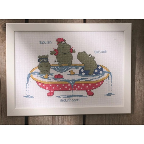 Hippo Counted Cross Stitch Kit by Permin