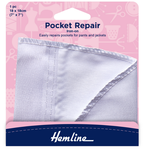Pocket Repair Iron-On in White by Hemline