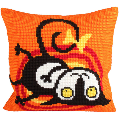 Escaped Cat Bow Chunky Cross Stitch Cushion Kit by Collection D' Art