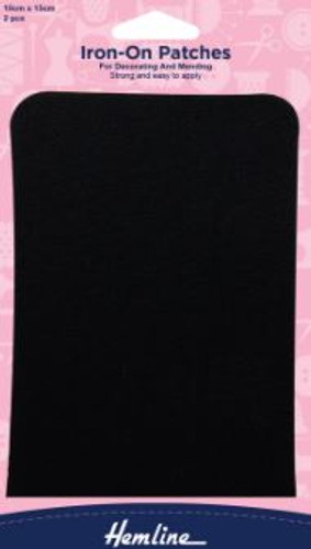Cotton Twill Patches in Black by Hemline