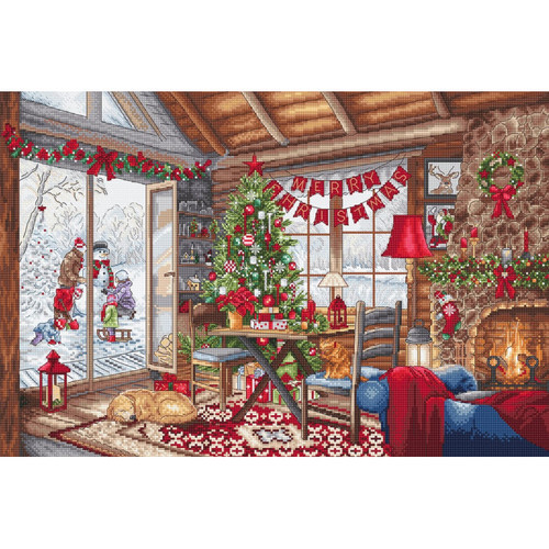 Christmas Cabin Counted Cross Stitch Kit by Letistitch