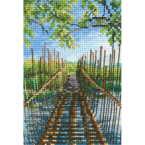 Foot Bridge on the Austin Lake Cross Stitch Kit by RTO