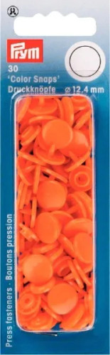 Non-sew Colour Snaps Ø12.4 orange x 30pc