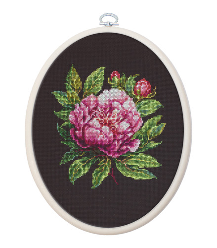 Peter Brand Peony Cross Stitch Kit with Hoop by Luca-S