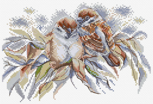 Field Sparrows Cross Stitch Kit by Hobby Jobby