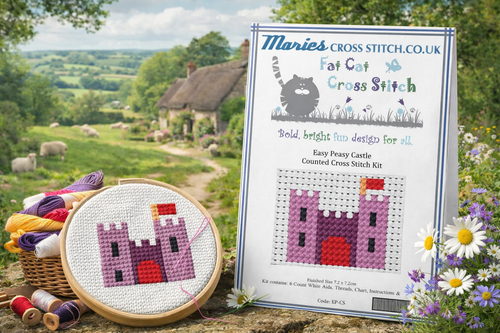 Easy Peasy Castle Cross Stitch Kit by Fat Cat