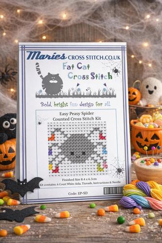 Easy Spider Cross Stitch Kit by Fat Cat