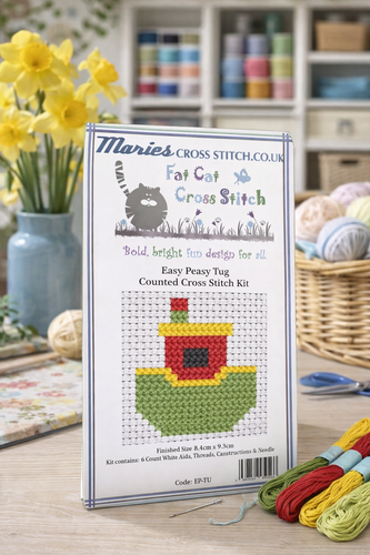 Easy Tug Cross Stitch Kit by Fat Cat