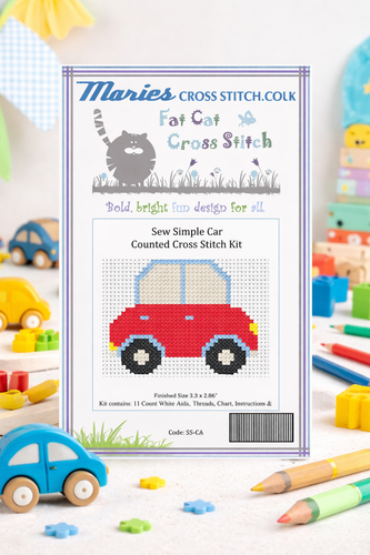 Sew Simple Car Cross Stitch Kit by Fat Cat
