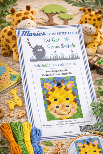Sew Simple Giraffe Cross Stitch Kit by Fat Cat