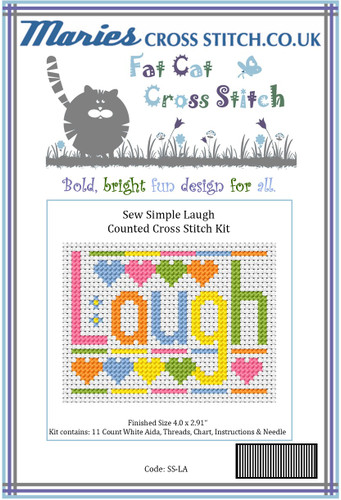 Sew Simple Laugh Cross Stitch Kit by Fat Cat