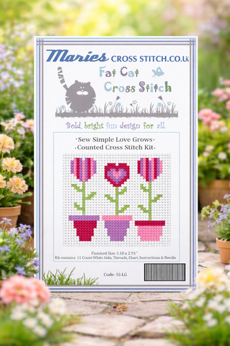 Sew Simple Love Grows Cross Stitch Kit by Fat Cat