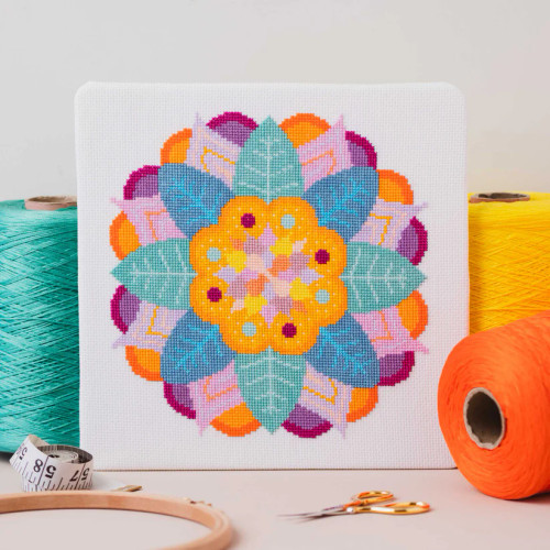 Mandala Flower Cross Stitch Kit by Meloca Designs