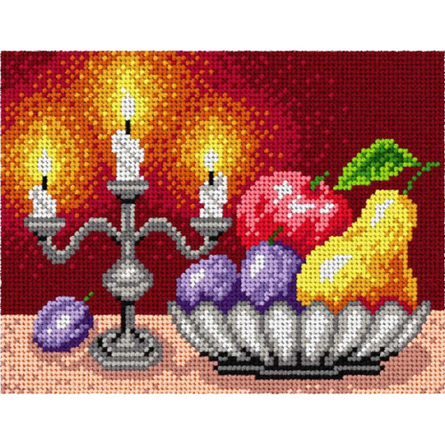 Candelabra and Fruit Tapestry Canvas Only by Orchidea