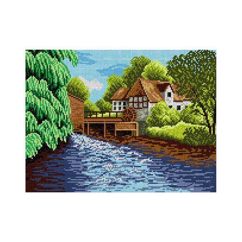 Landscape with Watermill Tapestry Canvas Only By Orchidea