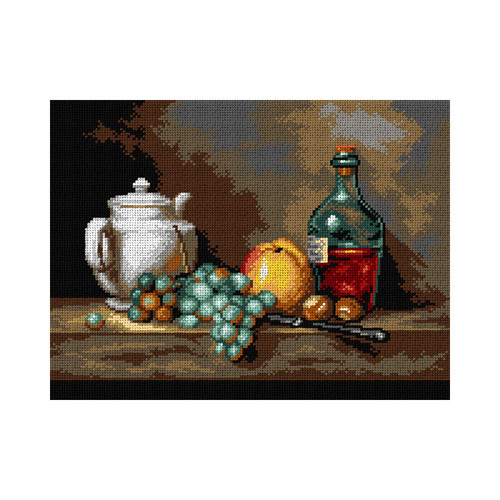 Still Life with White Teapot, Grapes, Chestnuts and Apple by Jean Chardin Canvas by Orchidea