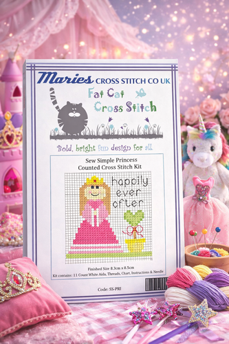 Sew Simple Princess Cross Stitch Kit by Fat Cat