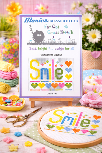 Sew Simple Smile Cross Stitch Kit by Fat Cat