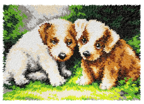 Puppies I Latch Hook Rug Kit by Orchidea