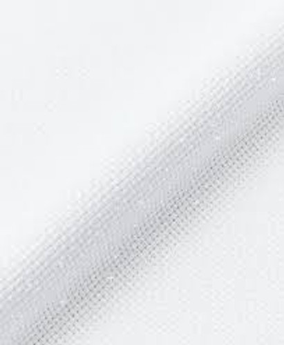 1 Off cut of 14 Count White Irridescent Aida 25cm x 25cm