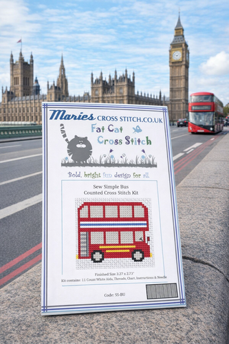 Sew Simple Bus Cross Stitch Kit by Fat Cat