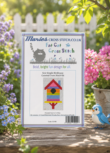 Sew Simple Bird House Cross Stitch Kit by Fat Cat