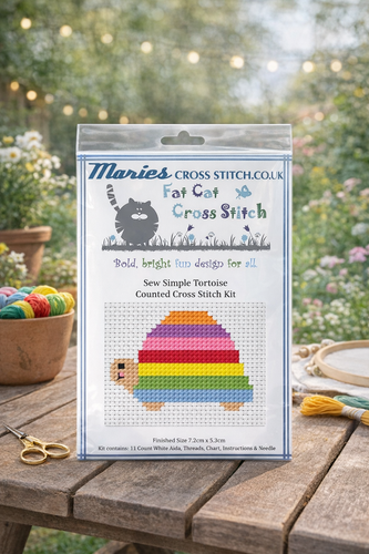 Sew Simple Tortoise Cross Stitch Kit by Fat Cat