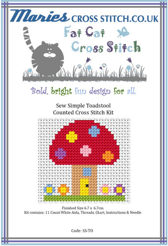 Sew Simple Toadstool Cross Stitch Kit by Fat Cat