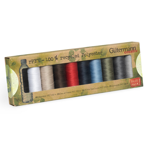 Thread Set: Sew-All: Recycled (rPET): 10 x 100m: Assorted