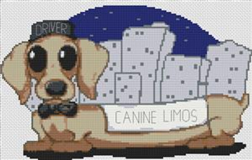 Daschund Dog Caricatue Cross Stitch Kit