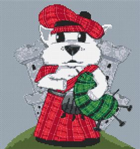 Westie Dog Caricature Cross Stitch Kit